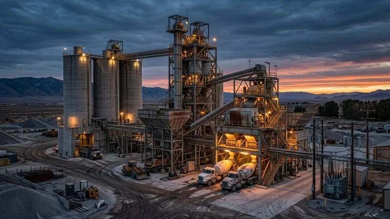 Concrete batching plant supplied by J.R. Machinery